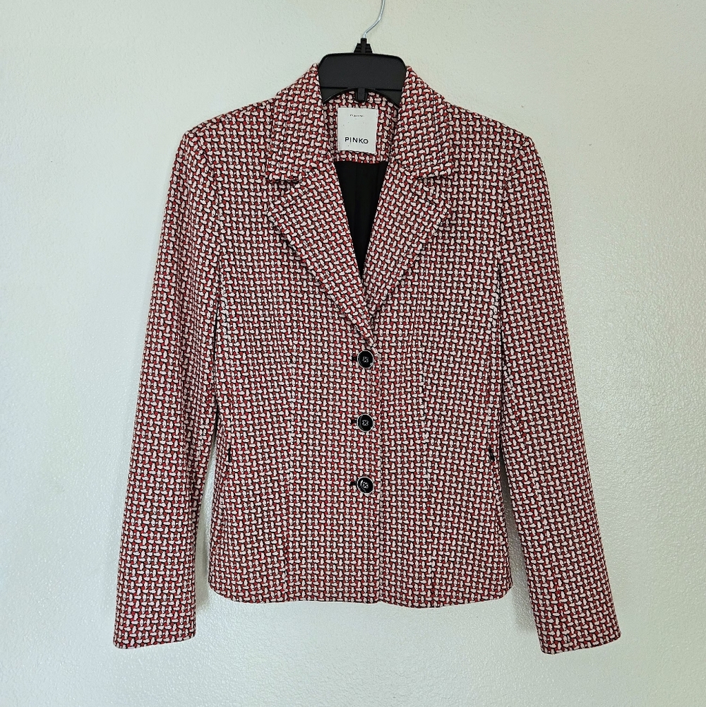 Pinko Tweed Fitted Blazer - Picture 2 of 6